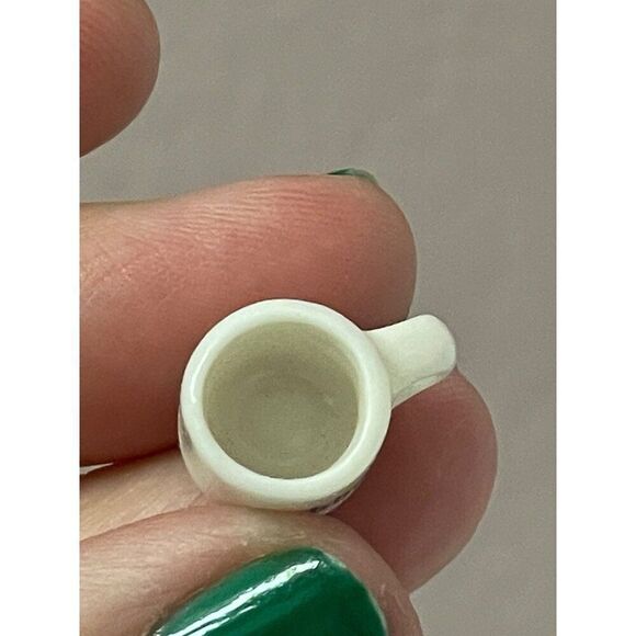 Vintage Miniature White Ceramic Coffee Mug With name Bobbie Spell Out Dollhouse - Picture 4 of 5